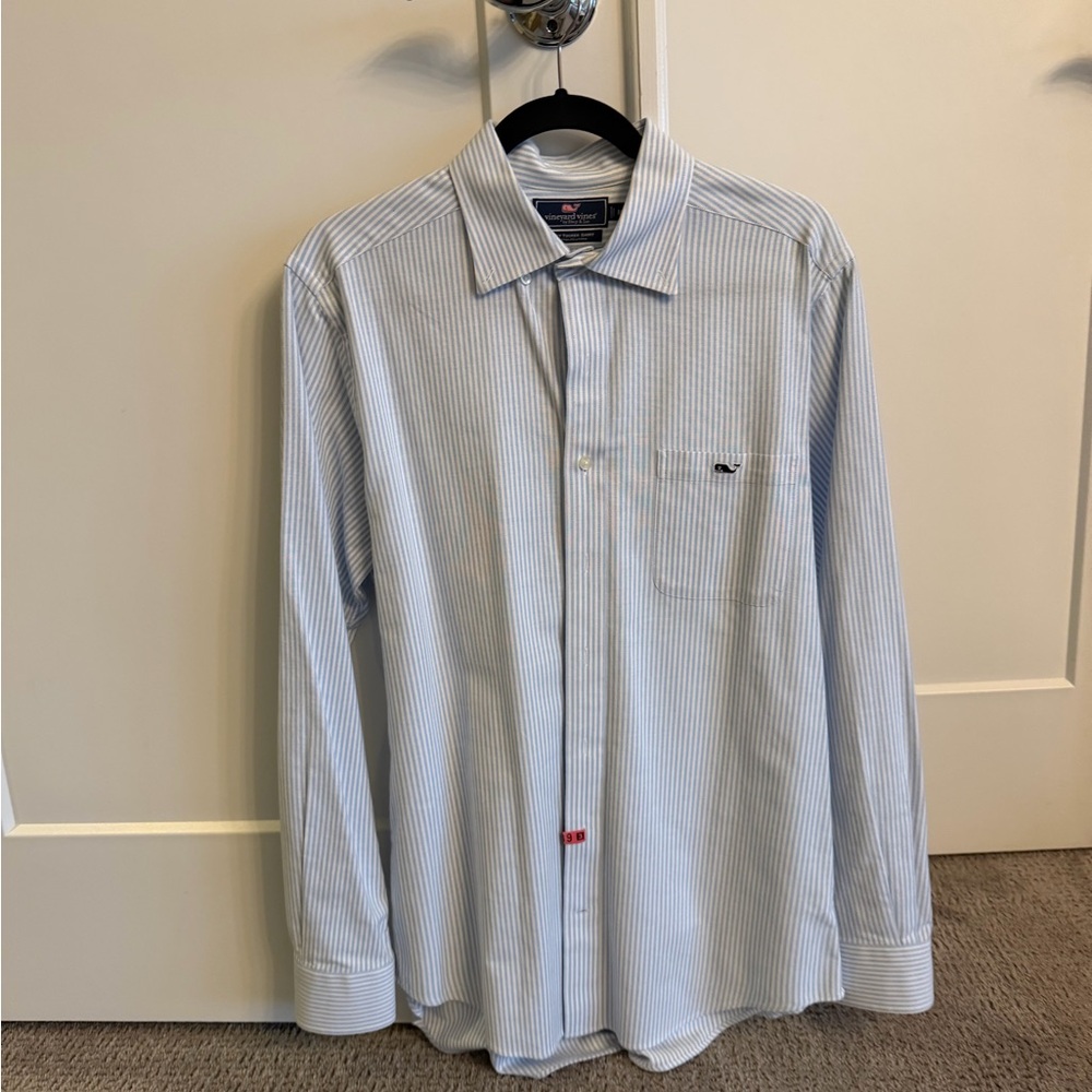 Vineyard Vines Light Blue Striped Button Down Shirt